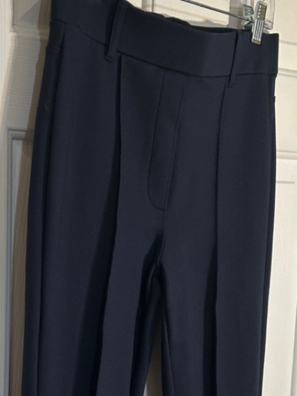Quince Navy Ultra-Stretch Ponte Flare Leg Pants Small 32 Long - Picture 5 of 8